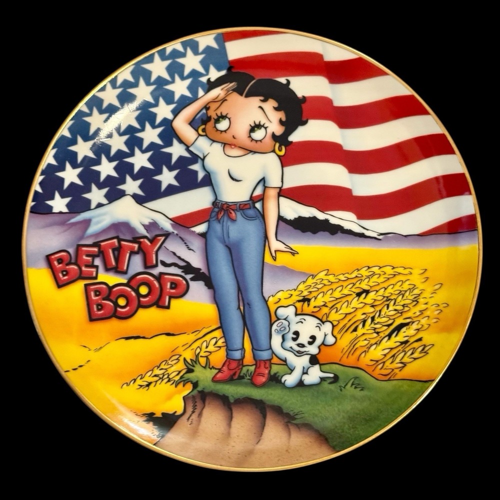 Vintage Danbury Mint Betty Boop Collector Plate Stars & Stripes Forever 1994